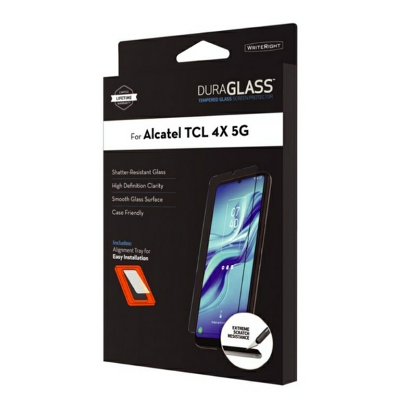Alcatel TCL 4X 5G DuraGlass Tempered Glass Screen Protector - Picture 1 of 8